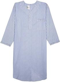 img 1 attached to Comfortable Cotton Nightshirt Sleeves for Men - Sleep & Lounge Apparel