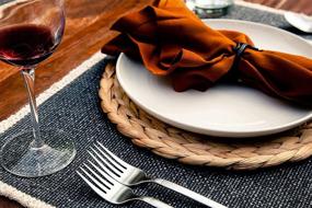 img 1 attached to 🍽️ Wovanna Woven Placemats for Dining Table - Food Service Equipment & Supplies