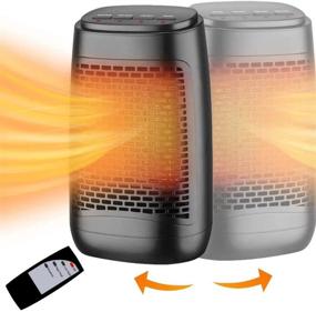 img 4 attached to 🔥 1500W Electric Space Heater with Remote Control - Safe Portable Heater with Thermostat for Indoor Use - 60° Oscillating Mini Heater - Ceramic Heaters for Home Office