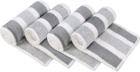 img 4 attached to 🏋️ KinHwa Microfiber Hand Towels – Absorbent Gym Towels, Luxury Soft Face Towel, Lightweight Hair Spa and Sports Towels (4 Pack, 30inchx15.7inch, Light-Gray)