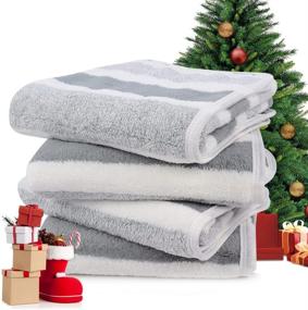 img 3 attached to 🏋️ KinHwa Microfiber Hand Towels – Absorbent Gym Towels, Luxury Soft Face Towel, Lightweight Hair Spa and Sports Towels (4 Pack, 30inchx15.7inch, Light-Gray)