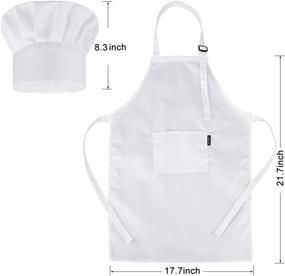 img 3 attached to HIYUMY Kids Apron & Chef 👩 Hat Set for Children Cooking, Painting, Baking