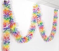 🌈 tcdesignerproducts metallic rainbow twist garland: vibrant 4-inch x 25-foot decoration logo