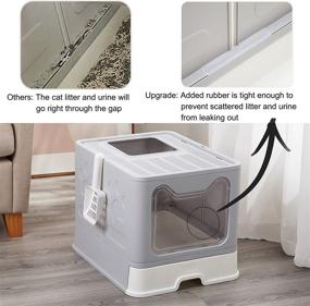 img 2 attached to 🐱 Suhaco Foldable Top Entry Cat Litter Box with Lid: Large Enclosed Potty for Effortless Cleaning and Anti-Splashing, includes Litter Scoop