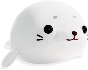 img 4 attached to 🐬 Cute Seal Plush Toy Stuffed Animal – Soft Hugging Pillow for Kids, Boys, Girls, Toddlers – Chubby Plushie Gift - Cuddly Stuffed Sea Animal - Adorable Home Decor (17.7" White)