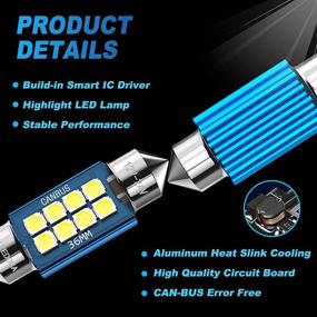 img 1 attached to GIVEDOUA 6418 Led Bulb C5W Led Bulb 36mm 1.42” Led Bulb, Ultra Bright 12V 24V CANBUS Error Free Led Bulb Kit For Interior Dome Light Map Light License Plate Lights Courtesy Light 6500K White Pack of 4pcs