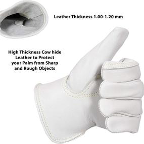 img 3 attached to Durable Industrial Cowhide Leather Gloves