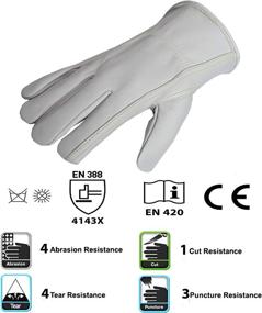 img 1 attached to Durable Industrial Cowhide Leather Gloves