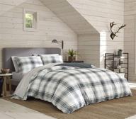 🛏️ eddie bauer home winter ridge collection: cozy green plaid comforter & sham set - premium quality 100% cotton, twin size логотип