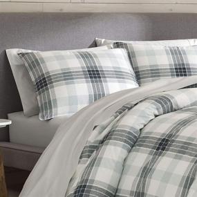 img 2 attached to 🛏️ Eddie Bauer Home Winter Ridge Collection: Cozy Green Plaid Comforter & Sham Set - Premium Quality 100% Cotton, Twin Size