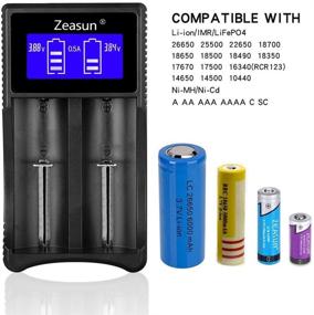 img 1 attached to 🔋 Zeasun Rechargeable Battery Charger: Universal Charger for 18650, 16340, 14500, and More!