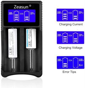 img 3 attached to 🔋 Zeasun Rechargeable Battery Charger: Universal Charger for 18650, 16340, 14500, and More!