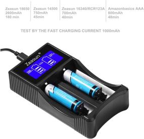 img 2 attached to 🔋 Zeasun Rechargeable Battery Charger: Universal Charger for 18650, 16340, 14500, and More!