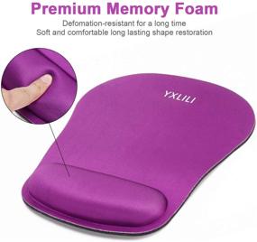 img 2 attached to YXLILI Ergonomic Purple Mouse Pad with Wrist Support, Gaming Mouse Mat and Gel Wrist Rest – Easy Typing, Pain Relief, Non-Slip Rubber Base – Waterproof Mousepads for Home Office, Work, Study