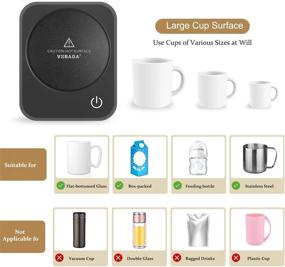 img 3 attached to 🔥 VOBAGA Coffee Mug Warmer, Electric Cup Warmer for Desk with Auto Shut Off, 3 Temperature Setting Smart Beverage Heater for Warming Coffee, Milk, Tea, Hot Chocolate (No Cup)
