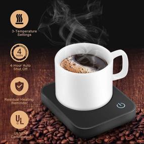 img 2 attached to 🔥 VOBAGA Coffee Mug Warmer, Electric Cup Warmer for Desk with Auto Shut Off, 3 Temperature Setting Smart Beverage Heater for Warming Coffee, Milk, Tea, Hot Chocolate (No Cup)