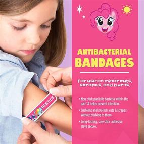 img 2 attached to Glitter Bandages for Kids & Toddlers - My Little Pony, 100 ct Assorted Shapes & Sizes, Wearable Stickers, Adhesive Antibacterial Bandages for Minor Cuts, Scrapes, Burns. Ideal Easter Basket Stuffers.