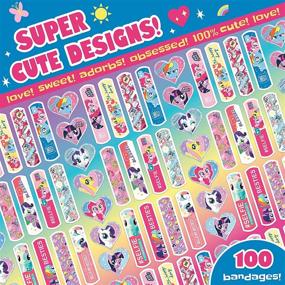 img 1 attached to Glitter Bandages for Kids & Toddlers - My Little Pony, 100 ct Assorted Shapes & Sizes, Wearable Stickers, Adhesive Antibacterial Bandages for Minor Cuts, Scrapes, Burns. Ideal Easter Basket Stuffers.