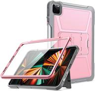 📱 ztotop ipad pro 12.9 case 2021 - rugged case + pencil holder + screen protector - designed for ipad pro 12.9 inch 5th generation - pink logo