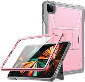 img 4 attached to 📱 Ztotop iPad Pro 12.9 Case 2021 - Rugged Case + Pencil Holder + Screen Protector - Designed for iPad Pro 12.9 Inch 5th Generation - Pink