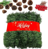 🎄 lamnhin 54ft christmas garland: artificial greenery with berries and pine cones for festive indoor/outdoor decor - perfect for christmas, weddings, and parties! logo