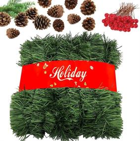 img 4 attached to 🎄 Lamnhin 54ft Christmas Garland: Artificial Greenery with Berries and Pine Cones for Festive Indoor/Outdoor Decor - Perfect for Christmas, Weddings, and Parties!