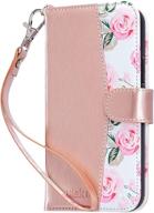 📱 ulak iphone 12 pro wallet case/iphone 12 wallet case for women with card holder, wrist strap and kickstand - pu leather shockproof phone case for iphone 12 6.1'', rose gold logo