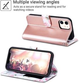 img 2 attached to 📱 ULAK iPhone 12 Pro Wallet Case/iPhone 12 Wallet Case for Women with Card Holder, Wrist Strap and Kickstand - PU Leather Shockproof Phone Case for iPhone 12 6.1'', Rose Gold