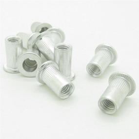 img 2 attached to Pack of 100 M5 5mm 🔩 Flat Head Aluminum Rivet Nut Blind Insert Nuts