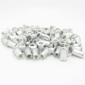 img 4 attached to Pack of 100 M5 5mm 🔩 Flat Head Aluminum Rivet Nut Blind Insert Nuts