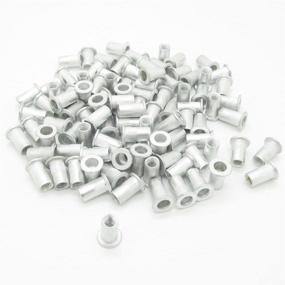 img 3 attached to Pack of 100 M5 5mm 🔩 Flat Head Aluminum Rivet Nut Blind Insert Nuts