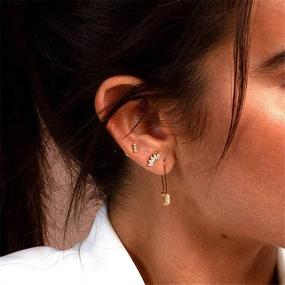 img 2 attached to Stylish and Safe: Hypoallergenic Girls' Jewelry - Cartilage Sterling Earrings with Zirconia