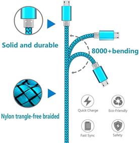 img 3 attached to 🔌 2-пак 6фт Быстрая зарядка Micro USB кабель для Samsung 2016 Tab A 7.0 10.1, E 8.0, Kindle Fire HD HDX 7 8 10 планшета, Galaxy S7 S6 Edge, Note 5/4, J7 J3 Prime Star Pro - Android зарядное устройство.