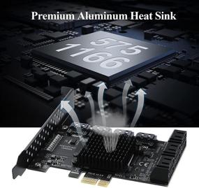 img 2 attached to 🛒 MZHOU PCIe 1X Интерфейс 3.0 10-портовая SATA карта - Включает 10 SATA кабелей, кабель разветвления питания SATA и низкопрофильный кронштейн - 6Gbps SATA 3.0 PCIe карта, поддерживающая 10 устройств SATA 3.0 порта