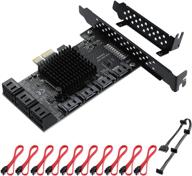 🛒 mzhou pcie 1x интерфейс 3.0 10-портовая sata карта - включает 10 sata кабелей, кабель разветвления питания sata и низкопрофильный кронштейн - 6gbps sata 3.0 pcie карта, поддерживающая 10 устройств sata 3.0 порта логотип