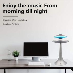 img 2 attached to 🔊 Gray Levitating Bluetooth Speaker - Floating UFO Speaker, 360° Rotation, Wireless Charging, Magnetic Levitation Speakers for Home Office Decor, Music Playback, Cool Electronic Gift for Men