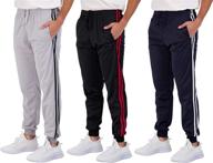 👖 real essentials 3 pack: men's active jogger sweatpants with pockets for casual and athletic wear logo