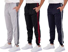 img 4 attached to 👖 Real Essentials 3 Pack: Men's Active Jogger Sweatpants with Pockets for Casual and Athletic Wear