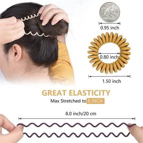 img 2 attached to 💁 TIZZYT Hair Ties - 18 Pack Women Elastic Hair Ties - No Crease Spiral Hair Bands - Ponytail Hair Tie Without Crease - Gentle on Hair - Strong Stretching Force - Suitable for Women and Children with Thick or Thinning Hair - Basics (Color 4)