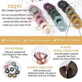 img 1 attached to 💁 TIZZYT Hair Ties - 18 Pack Women Elastic Hair Ties - No Crease Spiral Hair Bands - Ponytail Hair Tie Without Crease - Gentle on Hair - Strong Stretching Force - Suitable for Women and Children with Thick or Thinning Hair - Basics (Color 4)