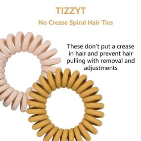 img 3 attached to 💁 TIZZYT Hair Ties - 18 Pack Women Elastic Hair Ties - No Crease Spiral Hair Bands - Ponytail Hair Tie Without Crease - Gentle on Hair - Strong Stretching Force - Suitable for Women and Children with Thick or Thinning Hair - Basics (Color 4)