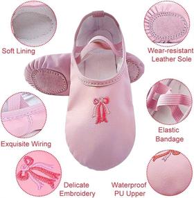 img 2 attached to 🩰 Women's Girls Canvas Split Sole Ballet Slippers: Stylish Ballet Shoes for Yoga and Dance