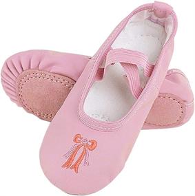 img 4 attached to 🩰 Women's Girls Canvas Split Sole Ballet Slippers: Stylish Ballet Shoes for Yoga and Dance