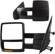 🔌 yitamotor towing mirrors for ford f150 power heated w/ led signal & puddle light, pair set, replacement for 2007-2014 ford f150 series pickup logo