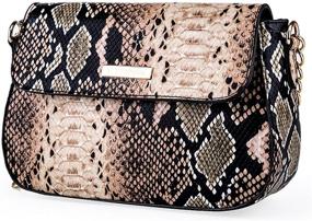 img 4 attached to 👜 Stylish CLARA Fashion Snakeskin Handbags & Wallets – Trendy Envelope Shoulder Bags for Women