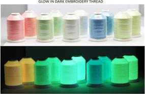 img 1 attached to 🧵 Simthread Glow in The Dark Embroidery Thread Set - 5 Colors, 1000 Yards Each - Compatible with Brother, Janome, Pfaff, Babylock, Singer, Bernina, Husqvarna, and Most Home Embroidery Machines - Ideal for Special Embroidery Designs