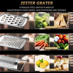 img 1 attached to 🧀 Multi-Purpose Stainless Steel Cheese Grater & Lemon Zester: Ideal for Cheese, Chocolate, Butter, Fruits, and Vegetables - Handheld Kitchen Food Grater