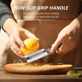 img 2 attached to 🧀 Multi-Purpose Stainless Steel Cheese Grater & Lemon Zester: Ideal for Cheese, Chocolate, Butter, Fruits, and Vegetables - Handheld Kitchen Food Grater