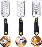 🧀 multi-purpose stainless steel cheese grater & lemon zester: ideal for cheese, chocolate, butter, fruits, and vegetables - handheld kitchen food grater logo