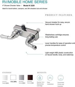 img 3 attached to 🚿 Laguna Brass 3220CP RV/Motorhome Shower Diverter Valve with Chrome Finish - Non-Metallic Two Handle Option